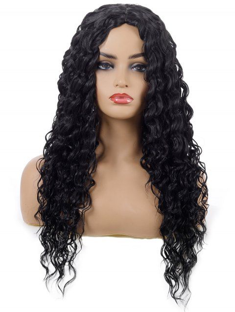 Curly Long Wig Solid Color None Bang Elegant Heat Resistance Synthetic Hair