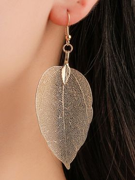 Bohemian Drop Earrings Hollow Out Leaf Pattern Alloy Trendy Earrings