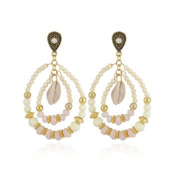 

Bohemian Earrings Shell Beading Waterdrop Layered Drop Earrings, White