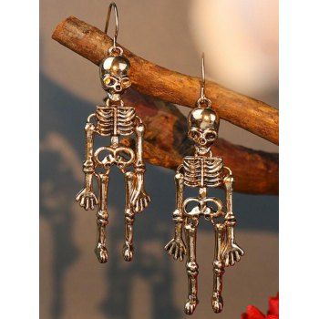 

Gothic Drop Earrings Skeleton Shaped Alloy Punk Trendy Earrings, Golden