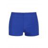Modest Sheer Swimsuit Laser Cut Out Solid Color Cinched Dual Strap Boyshorts Tankini Swimwear - BLUE S