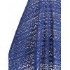 Maillot de Bain Tankini Découpé en Couleur Unie à Double Bretelle - Bleu S