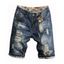 Ethnic Demin Shorts American Flag Ripped Details Pockets Patriotic Summer Casual Shorts - BLUE 36