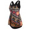 Maillot de Bain Tankini Motif Fleurs Style Ethnique - multicolor M
