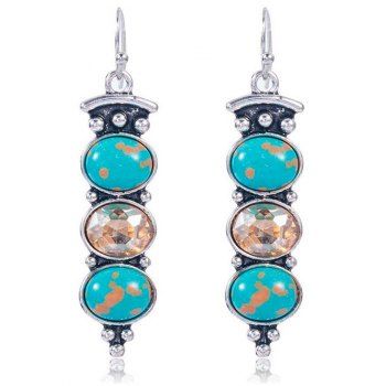 

Vintage Drop Earrings Artificial Crystal Faux Turquoise Long Vacation Earrings, Multicolor