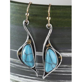 

Vintage Swan Shape Artificial Turquoise Hook Drop Earrings, Silver