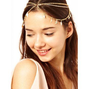 Bohemian Head Chains Leaf Tassel Rhinestone Layered Chains Headband