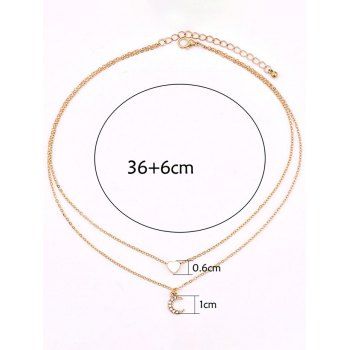 Layered Necklace Golden Heart Moon Charms Elegant Women Trendy Accessory