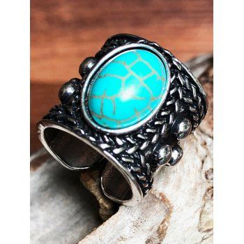 

Vintage Ethnic Statement Ring Wide Finger Cuff Ring, Green