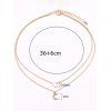 Layered Necklace Golden Heart Moon Charms Elegant Women Trendy Accessory - GOLDEN 