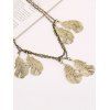 Chaîne de Tête en Alliage à Plusieurs Branches avec Pompon en Forme de Feuille Style Vintage - d'or 
