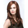 Natural Straight Wig Medium Side Bang Heat Resistant Synthetic Wig - COFFEE 