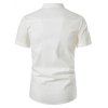 Chemise D'Eté Décontractée Boutonnée en Couleur Unie Manches Courtes à Col Debout - Blanc XL