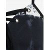 Top Mouchoir Tunique Teinté de Grande Taille à Lacets - Noir 2X | US 18-20