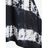 Top Mouchoir Tunique Teinté de Grande Taille à Lacets - Noir 1X | US 14-16