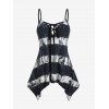 Top Mouchoir Tunique Teinté de Grande Taille à Lacets - Noir 4X | US 26-28