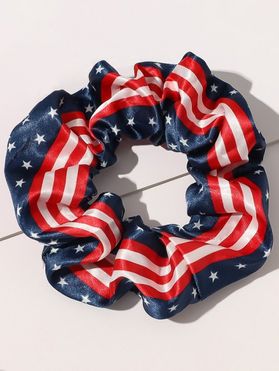 Ethnic Scrunchie Star Striped Print American Flag Patriotic Hair Accessory