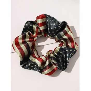 

Vintage Scrunchie Striped Star American Flag Pattern Ethnic Patriotic Hair Accessory, Multicolor c