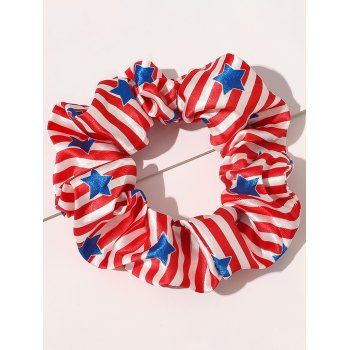 Patriotic Scrunchie American Flag Star Striped Pattern Trendy Ethnic Hair Accessory