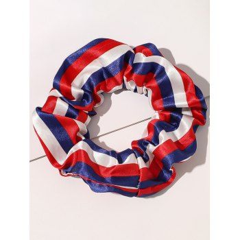 

Patriotic Scrunchie Independence Day Stripe Print Satin Ethnic Hair Accessory, Multicolor b