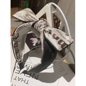 

Independence Day Hairband American Flag Letters Print Bowknot Patriotic Ethnic Hair Accessory, Light coffee