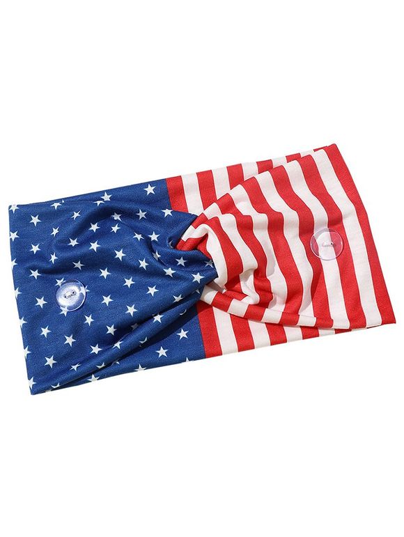 Bandeau Cheveux Vintage à Imprimé Drapeau Américain Patriotique - multicolor B 