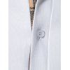T-shirt D'Eté Vintage Décontracté à Carreaux Imprimé avec Demi-Bouton Manches à Col Relevé - Blanc XXL