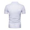 T-shirt d'été Décontracté en Blocs de Couleurs à Manches Courtes à Col Relevé avec Demi-Bouton - Blanc L