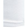 T-shirt D'Eté Décontracté Géométrique Imprimé Manches Courtes à Col Relevé avec Demi-Bouton - Blanc XL