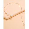 Artificial Pearl Chain Pendant Alloy Cuff Choker Necklace - GOLDEN 