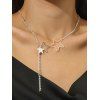 Hollow Out Star Pattern Adjustable Alloy Chain Choker Necklace - SILVER 