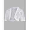 T-shirt d'Eté Kimono Court Floral en Dentelle Transparente à Manches 1 / 2 - Blanc XL