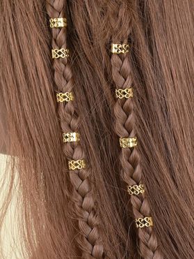 10 Pièces Bagues Accessoires de Cheveux Vintage en Couleur Unie Motif Géométrique