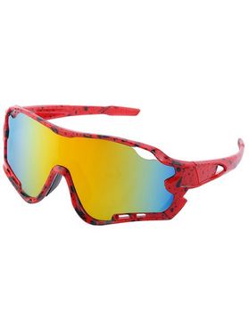 Outdoor Sports Biker Sunglasses Splash Painting Frame Cut Out Irregular Colorful Lens Cycling Sunglasses