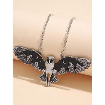 

Vintage Necklace Owl Pendant Alloy Adjustable Punk Chain Necklace, Silver