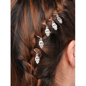 Fashion Women's Hair Accessories 5 Pcs Cute Hair Clip Rings Hand Charm Trendy Hair Accessories Silver