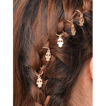 Fashion Women's Hair Accessories 5 Pcs Cute Hair Clip Rings Hand Charm Trendy Hair Accessories Golden