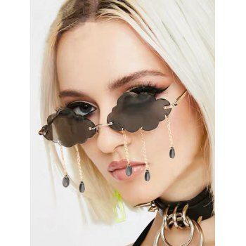 

Cloud Shape Chain Tassel Metal Tassels Party Wear Sunglasses, Black