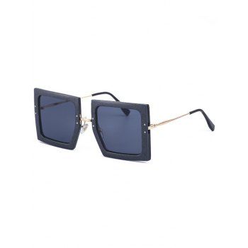 

Travel Sunproof Sun Glasses Metal Frame Outdoor Streetwear Square Sunglasses, Black