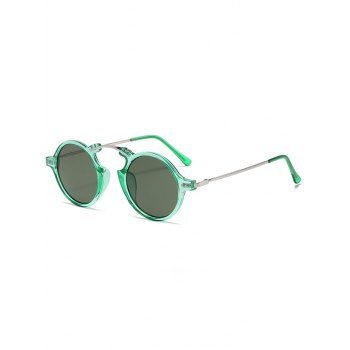 

Summer Outdoor Round Sunglasses Metal Frame Steampunk Sun Circle Eyeglasses, Green