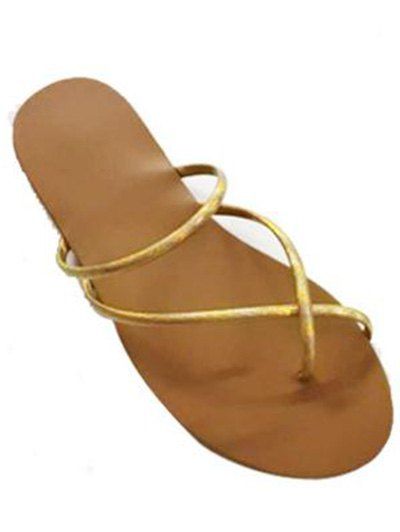 Sandales à Bouts Ouverts pour Plage en Été - d'or EU 40