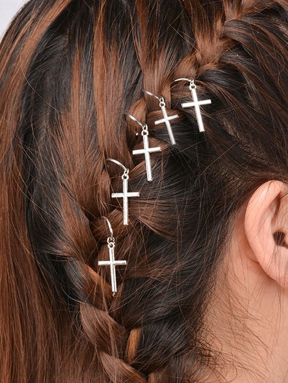 5 Pièces Minimaliste Pince à Cheveux Anneau pour Voyage - Argent 