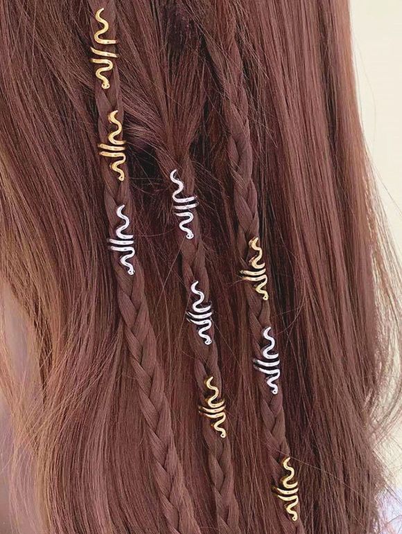 9 Pièces Accessoires Cheveux Tressés en Alliage Motif Serpent - multicolor B 
