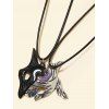 2Pcs Two Tone Animal Mask Shape Layered Adjustable Choker Necklaces Set - multicolor 