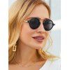 Summer Outdoor Round Sunglasses Metal Frame Steampunk Sun Circle Eyeglasses - BLACK 