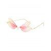 Vintage Rimless Sunglasses Dragonfly Wings Double Lens Party Eye Wear Sunglasses - LIGHT PINK 