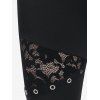 Plus Size Lace Panel Grommet High Waisted Leggings - BLACK 4X | US 26-28