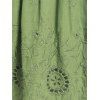 Robe Fleur Brodée sans Manches à Lacets Anneau en O en Ligne A - Vert clair L