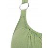 Robe Fleur Brodée sans Manches à Lacets Anneau en O en Ligne A - Vert clair L