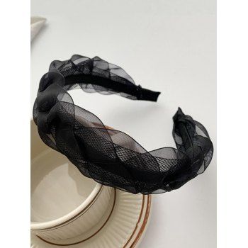 

Mesh Hairband Solid Color Hollow Out Vacation Trendy Hair Accessories, Black